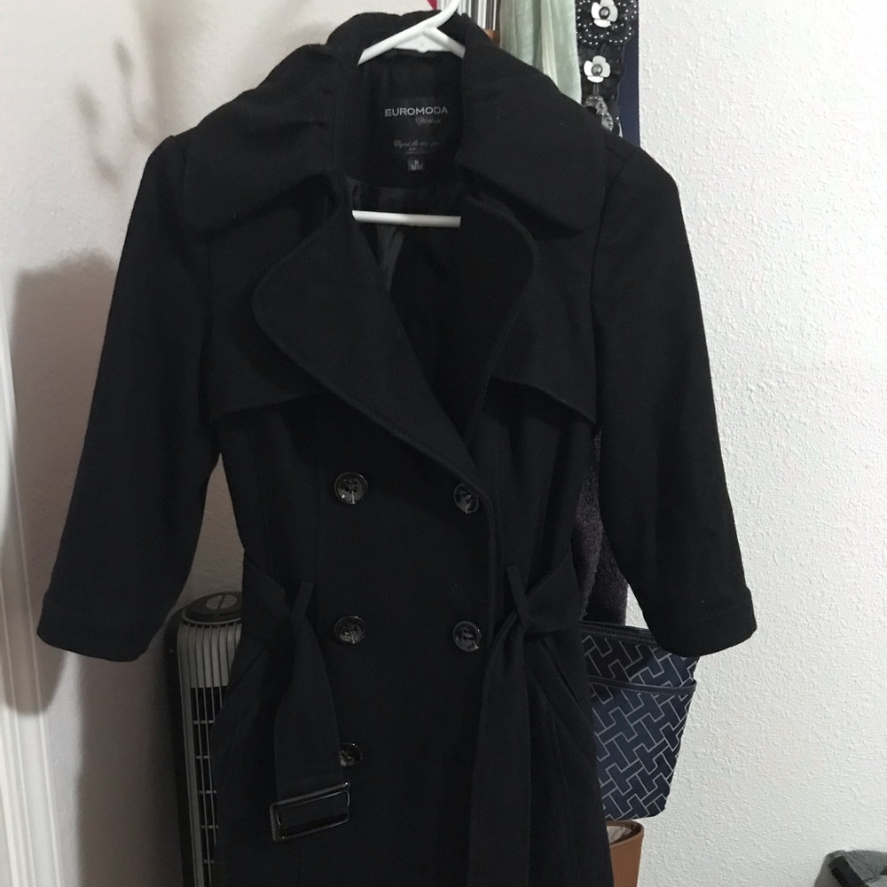 Black wool pea coat